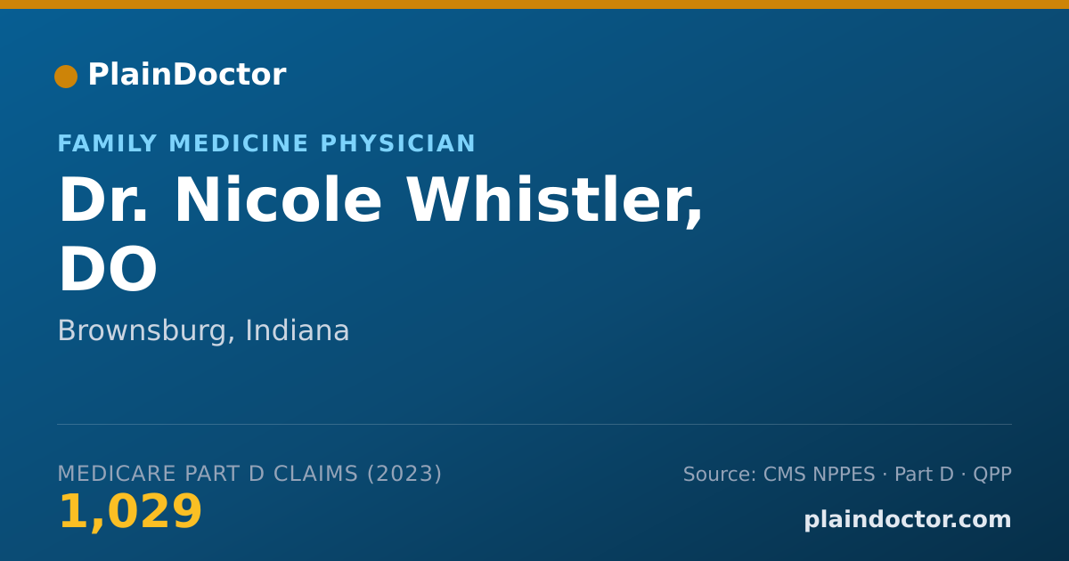 Shareable card for Nicole Whistler, DO - Family Medicine Physician, Brownsburg, IN