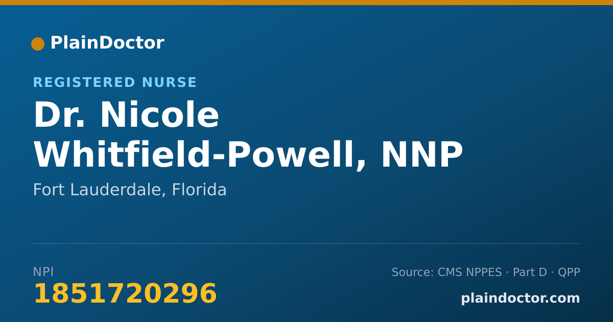 Shareable card for Nicole Whitfield-Powell, NNP - Registered Nurse, Fort Lauderdale, FL