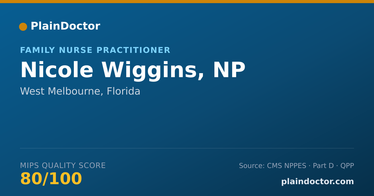 Shareable card for Nicole Wiggins, NP - Family Nurse Practitioner, West Melbourne, FL