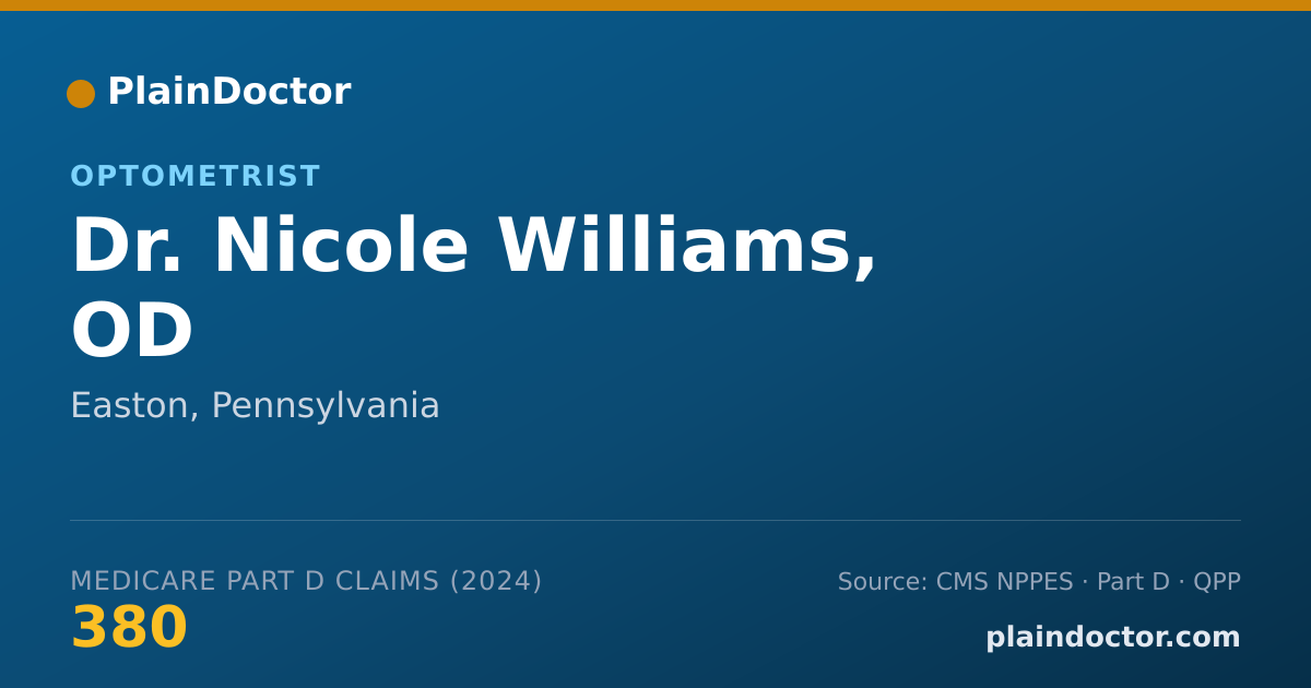 Shareable card for Nicole Williams, OD - Corneal and Contact Management Optometrist, Easton, PA