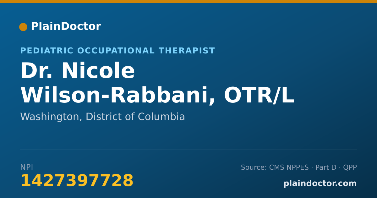 Shareable card for Nicole Wilson-Rabbani, OTR/L - Pediatric Occupational Therapist, Washington, DC