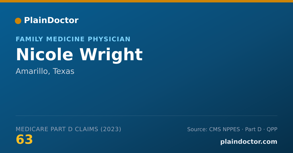 Shareable card for Nicole Wright - Family Medicine Physician, Amarillo, TX