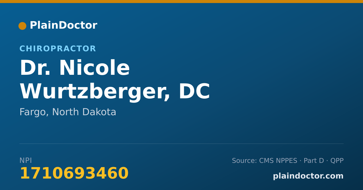 Shareable card for Nicole Wurtzberger, DC - Chiropractor, Fargo, ND