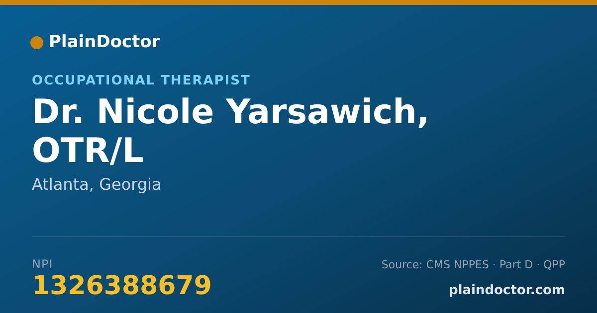Shareable card for Nicole Yarsawich, OTR/L - Occupational Therapist, Atlanta, GA