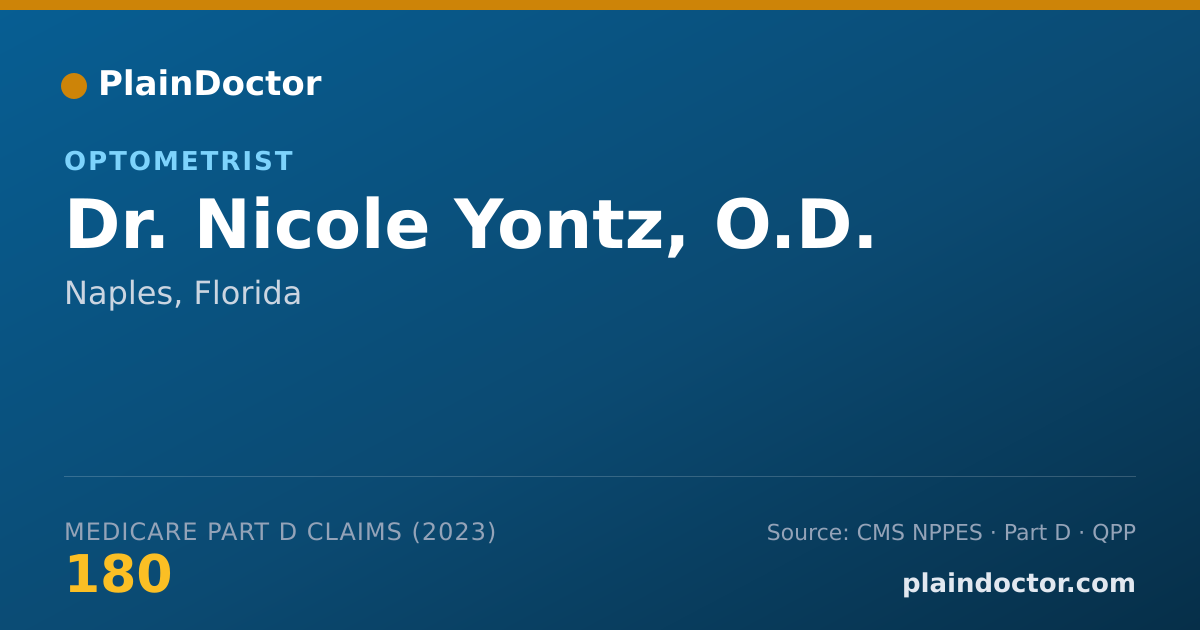 Shareable card for Nicole Yontz, O.D. - Optometrist, Naples, FL