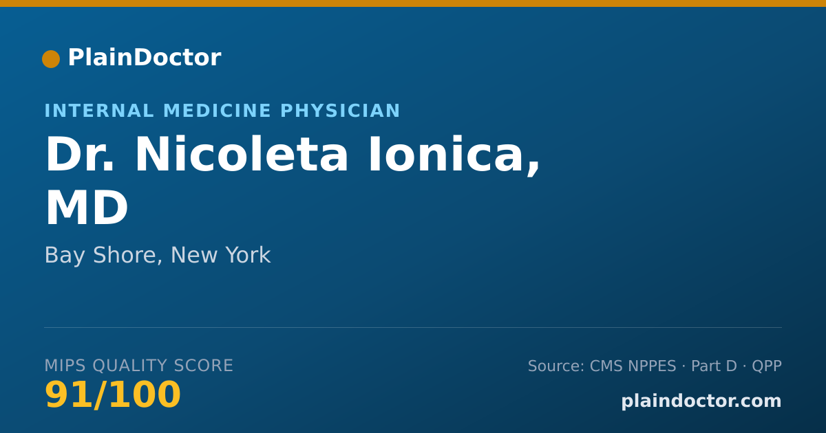 Shareable card for Nicoleta Ionica, MD - Internal Medicine Physician, Bay Shore, NY