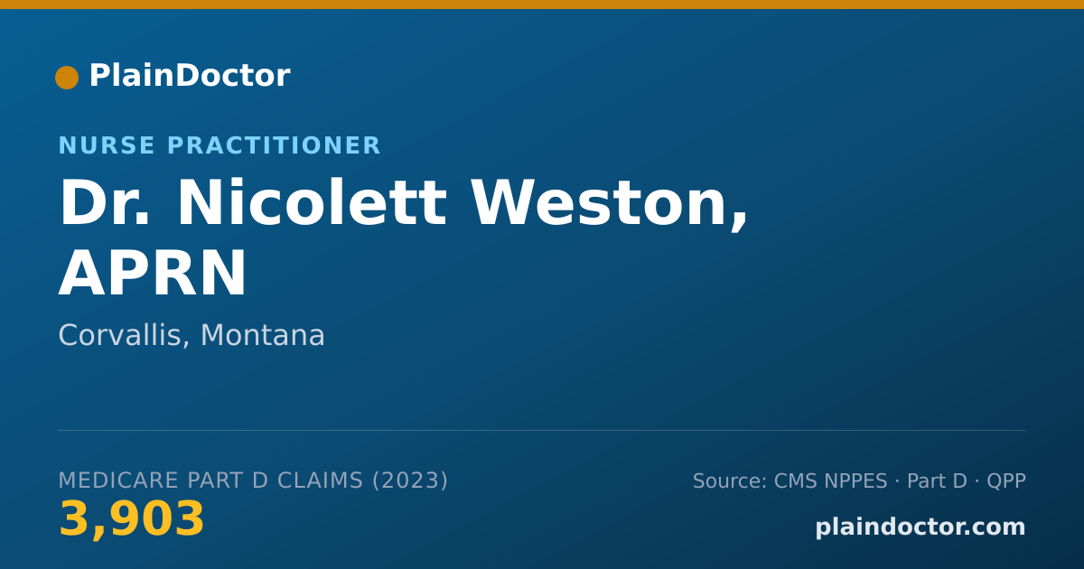 Shareable card for Nicolett Weston, APRN - Nurse Practitioner, Corvallis, MT