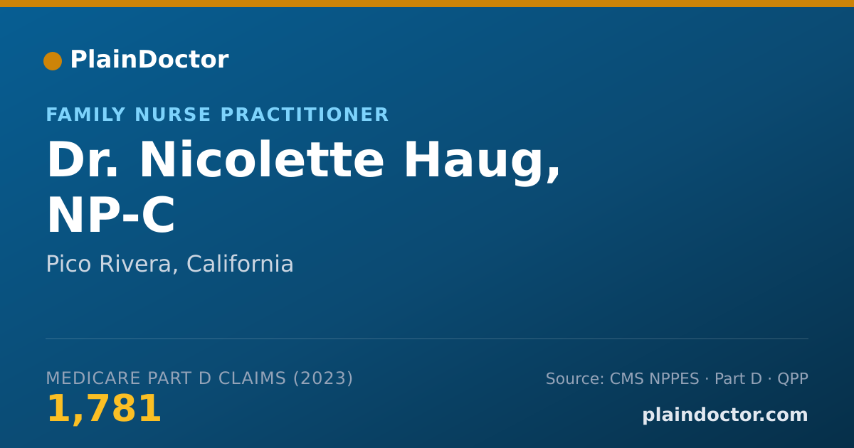 Shareable card for Nicolette Haug, NP-C - Family Nurse Practitioner, Pico Rivera, CA