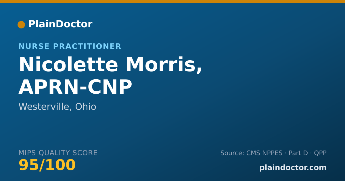 Shareable card for Nicolette Morris, APRN-CNP - Nurse Practitioner, Westerville, OH