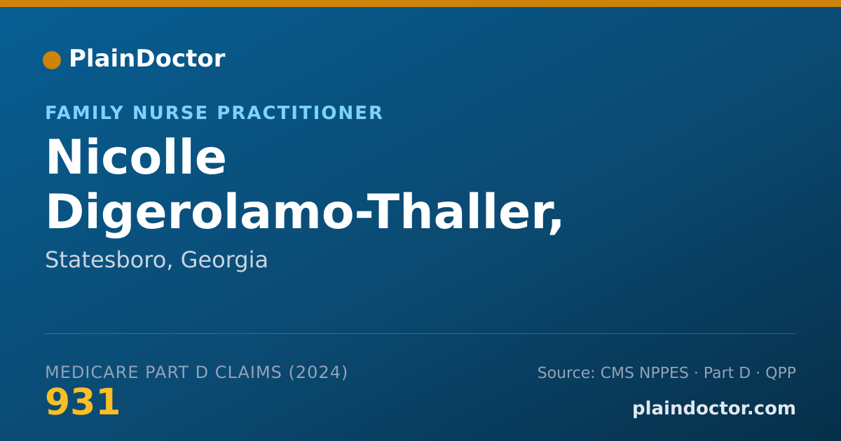 Shareable card for Nicolle Digerolamo-Thaller, APRN, BC - Family Nurse Practitioner, Statesboro, GA