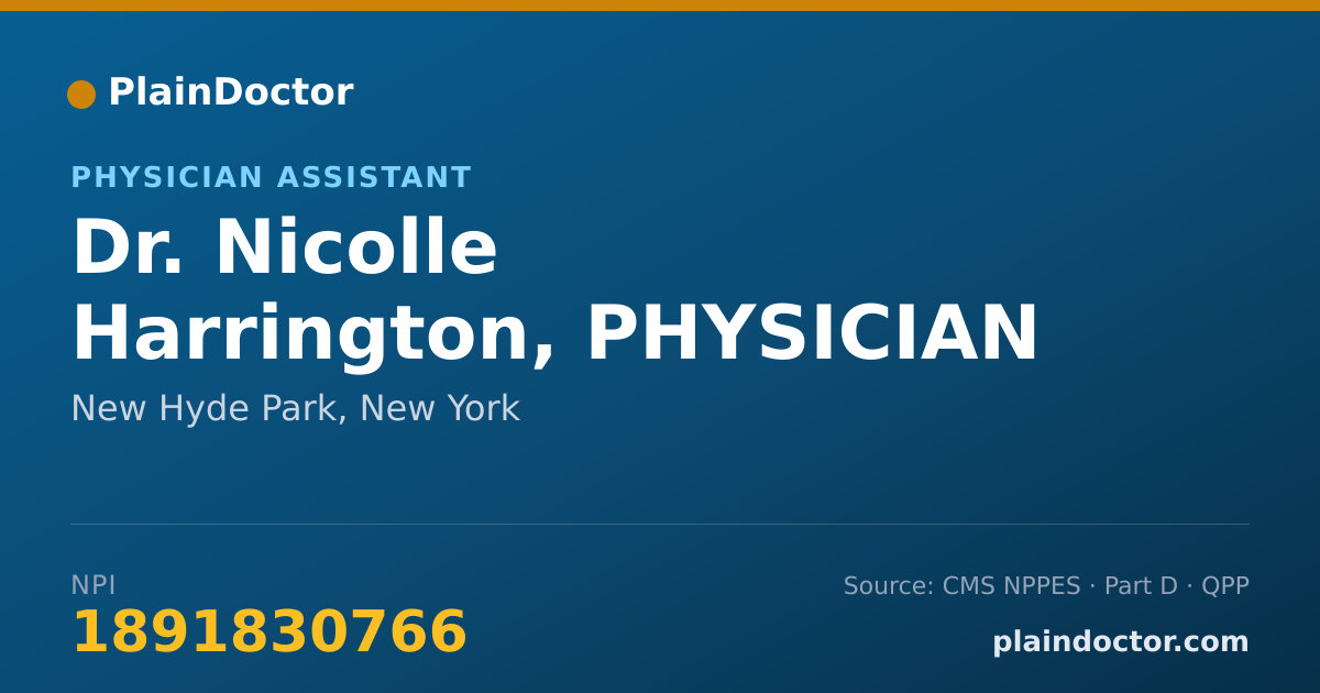 Shareable card for Nicolle Harrington, PHYSICIAN ASSISTANT - Physician Assistant, New Hyde Park, NY