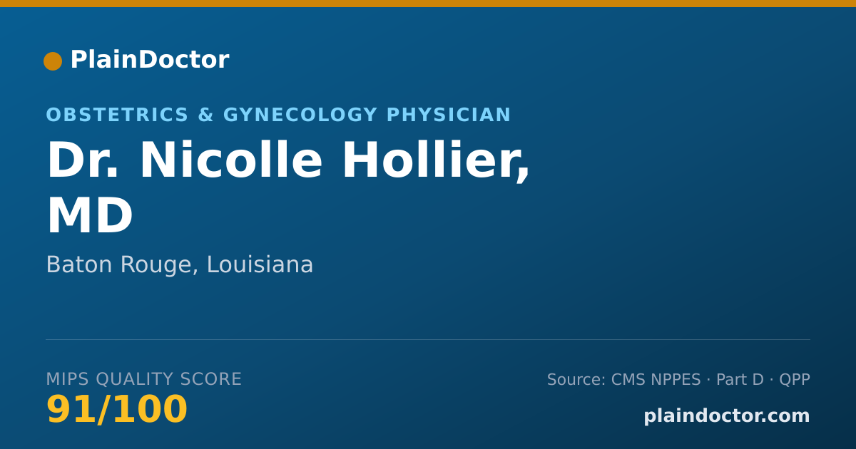 Shareable card for Nicolle Hollier, MD - Obstetrics & Gynecology Physician, Baton Rouge, LA