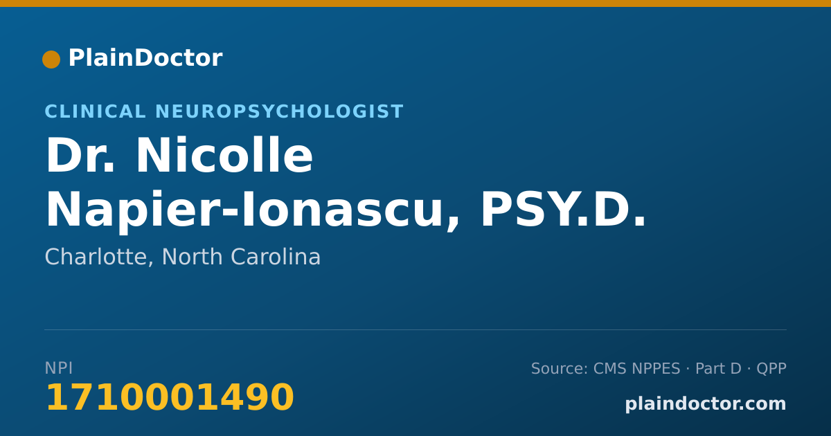 Shareable card for Nicolle Napier-Ionascu, PSY.D. - Clinical Neuropsychologist, Charlotte, NC