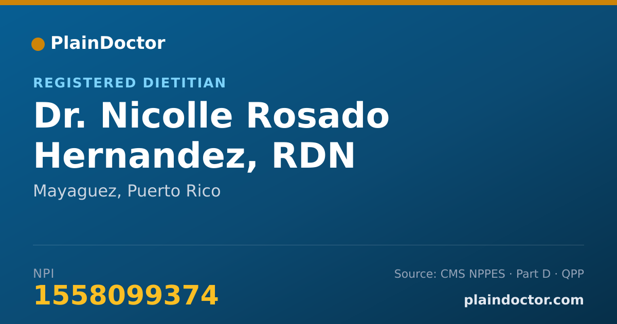 Shareable card for Nicolle Rosado Hernandez, RDN - Registered Dietitian, Mayaguez, PR