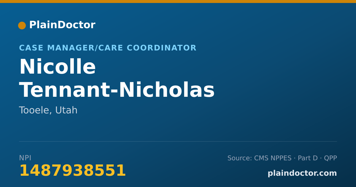 Shareable card for Nicolle Tennant-Nicholas - Case Manager/Care Coordinator, Tooele, UT