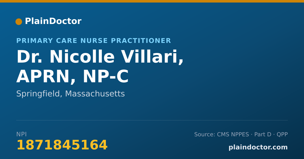 Shareable card for Nicolle Villari, APRN, NP-C - Primary Care Nurse Practitioner, Springfield, MA