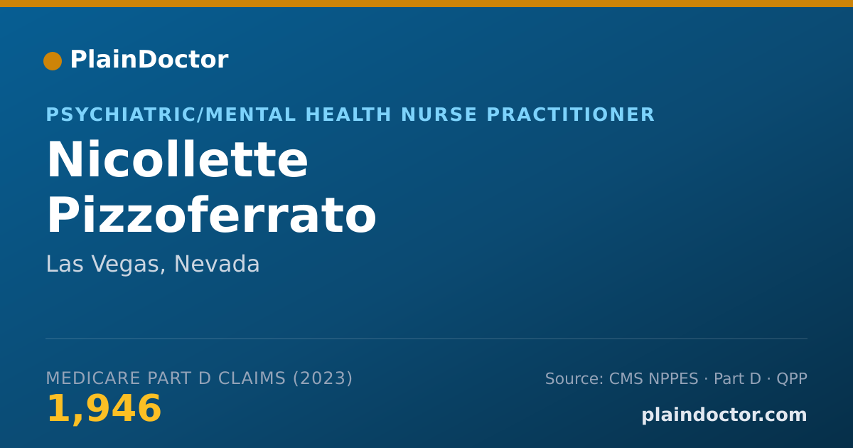Shareable card for Nicollette Pizzoferrato - Psychiatric/Mental Health Nurse Practitioner, Las Vegas, NV