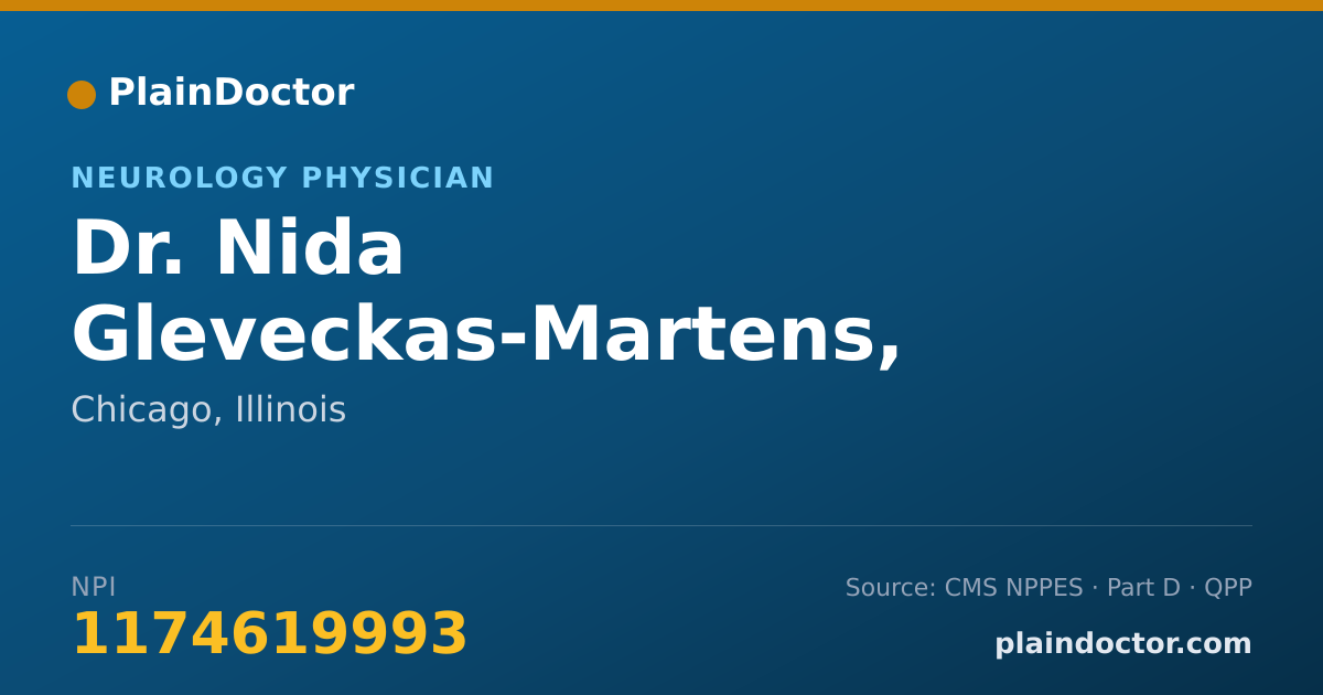 Shareable card for Nida Gleveckas-Martens, D.O. - Neurology Physician, Chicago, IL