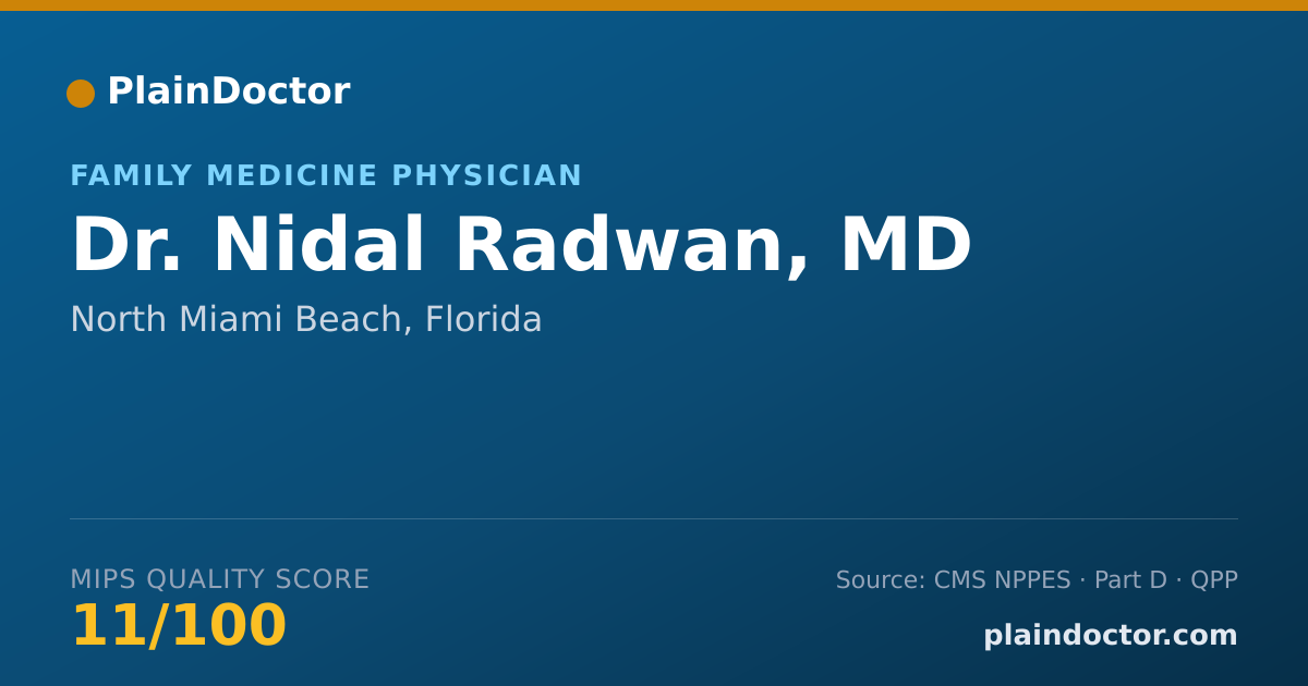 Shareable card for Nidal Radwan, MD - Family Medicine Physician, North Miami Beach, FL