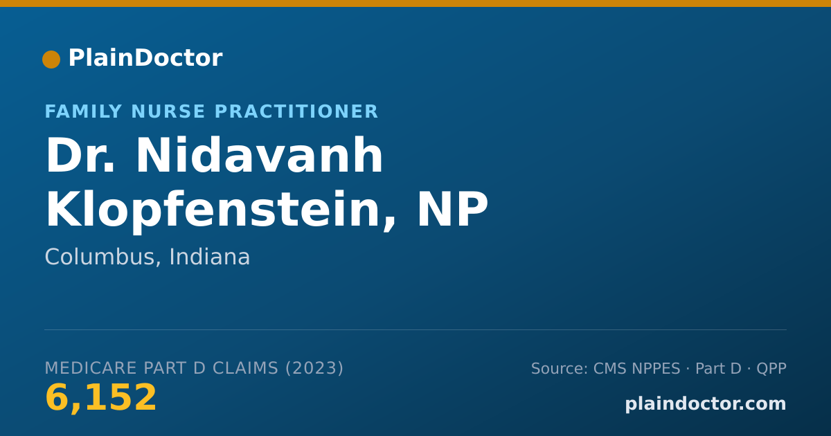 Shareable card for Nidavanh Klopfenstein, NP - Family Nurse Practitioner, Columbus, IN