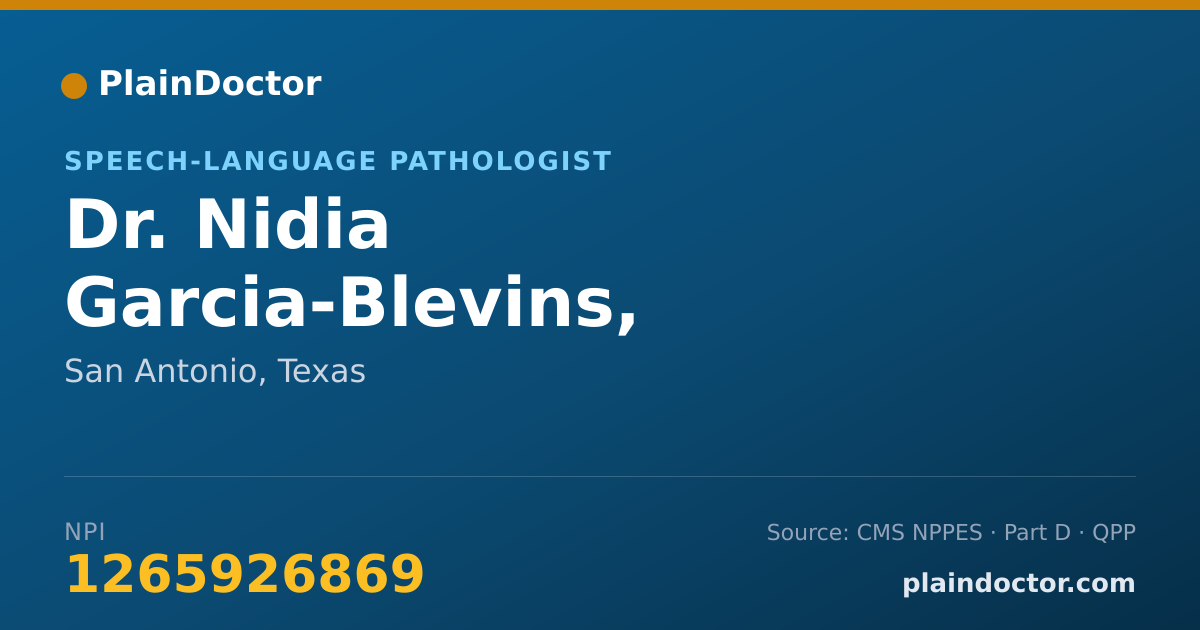 Shareable card for Nidia Garcia-Blevins, M.A.,CCC-SLP - Speech-Language Pathologist, San Antonio, TX