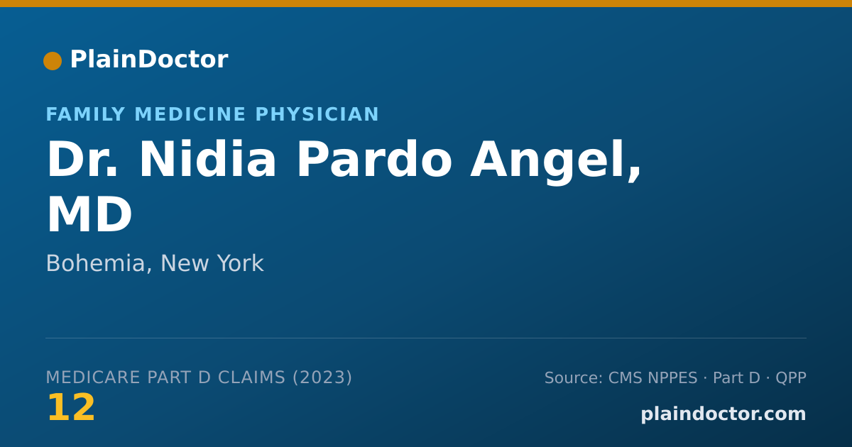 Shareable card for Nidia Pardo Angel, MD - Family Medicine Physician, Bohemia, NY