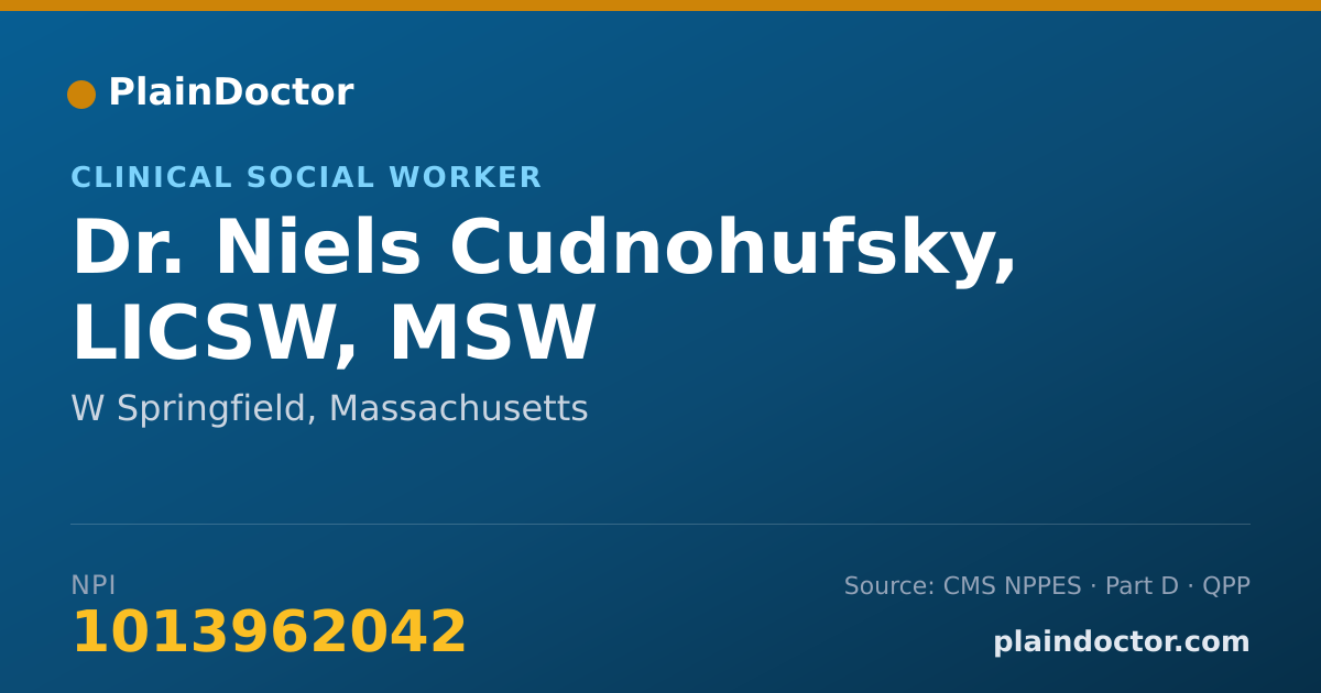 Shareable card for Niels Cudnohufsky, LICSW, MSW - Clinical Social Worker, W Springfield, MA