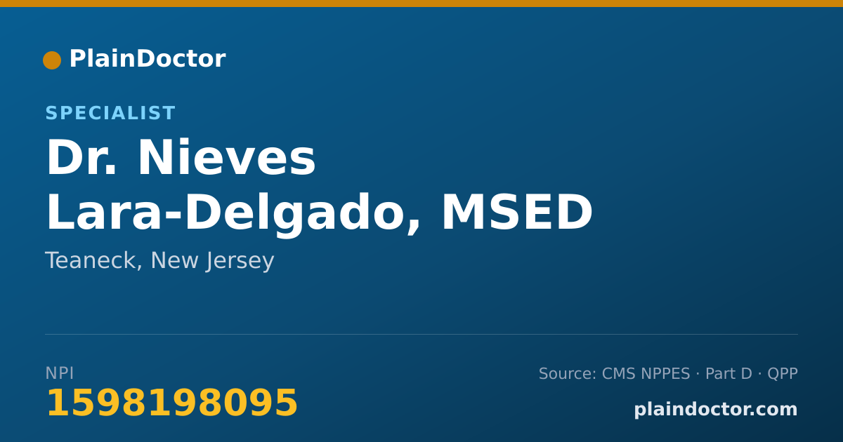 Shareable card for Nieves Lara-Delgado, MSED - Specialist, Teaneck, NJ