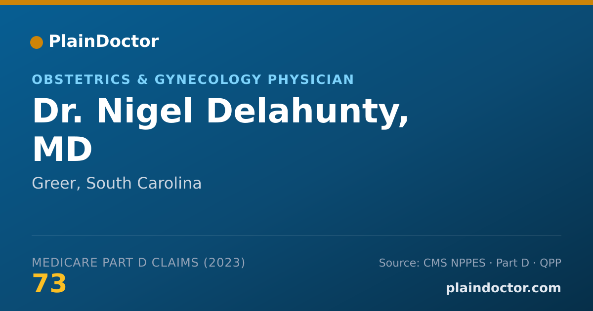 Shareable card for Nigel Delahunty, MD - Obstetrics & Gynecology Physician, Greer, SC