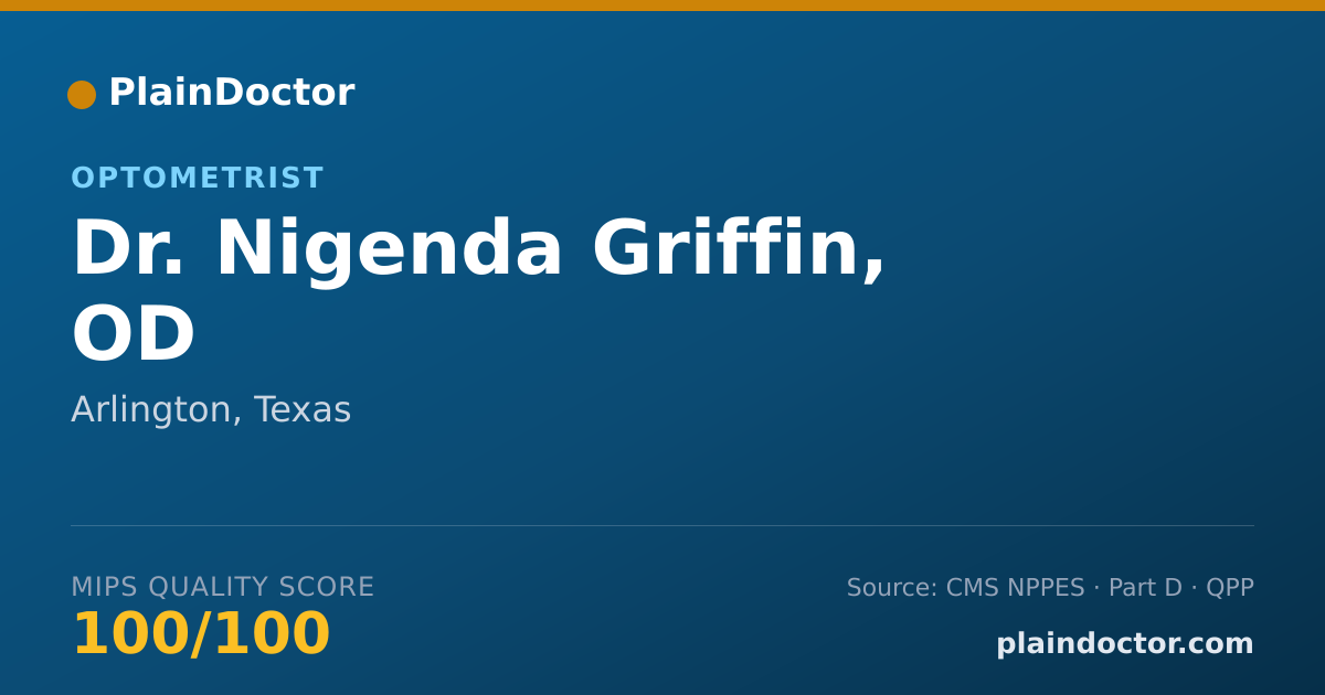 Shareable card for Nigenda Griffin, OD - Optometrist, Arlington, TX