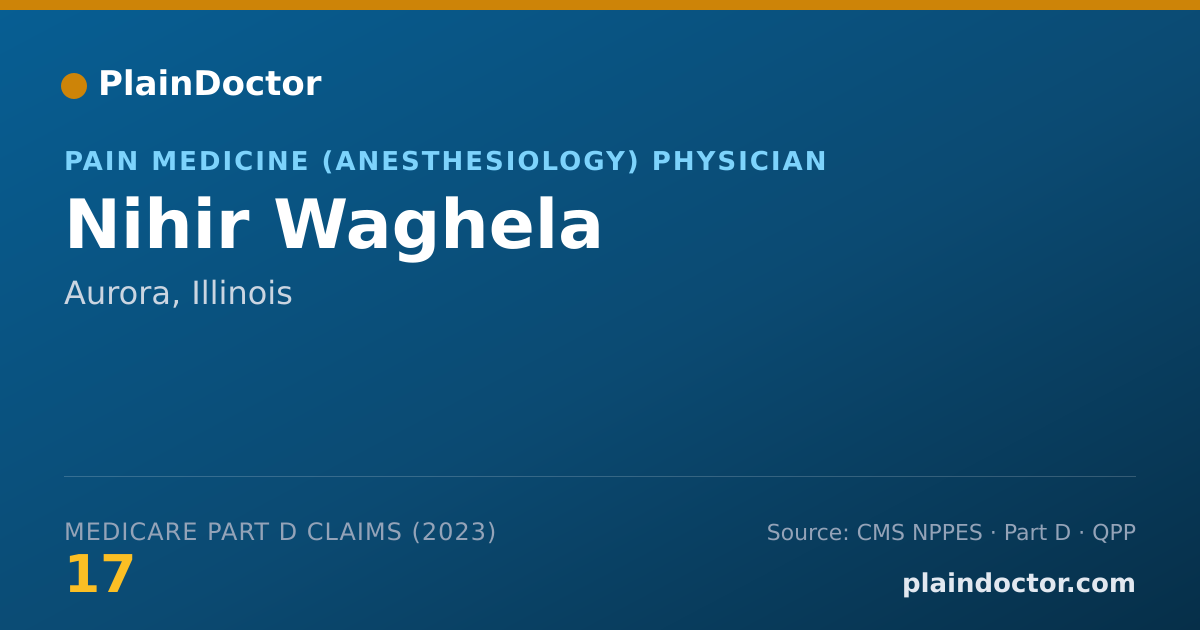 Shareable card for Nihir Waghela - Pain Medicine (Anesthesiology) Physician, Aurora, IL