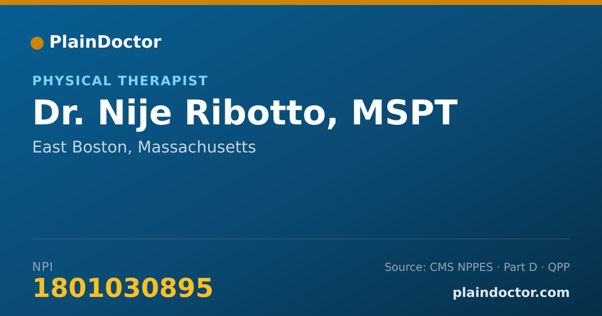 Shareable card for Nije Ribotto, MSPT - Physical Therapist, East Boston, MA