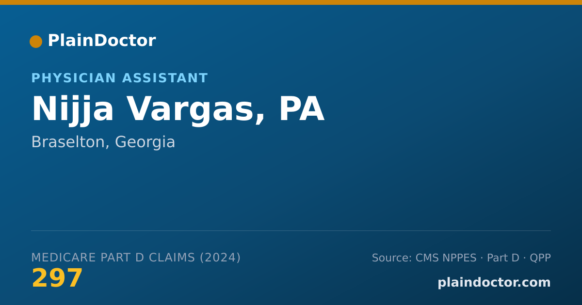 Shareable card for Nijja Vargas, PA - Physician Assistant, Braselton, GA
