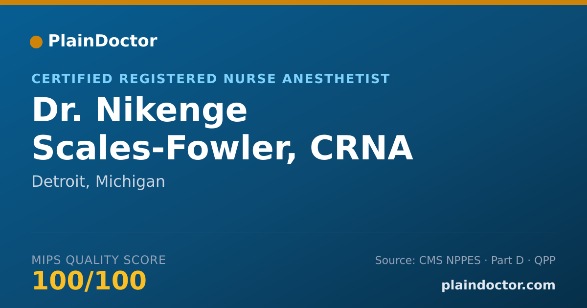 Shareable card for Nikenge Scales-Fowler, CRNA - Certified Registered Nurse Anesthetist, Detroit, MI