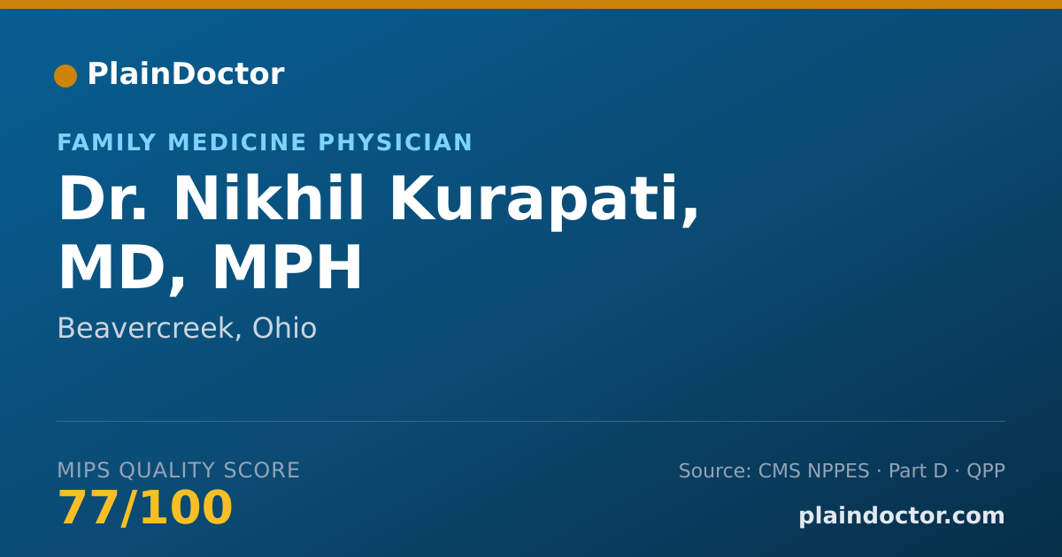 Shareable card for Nikhil Kurapati, MD, MPH - Family Medicine Physician, Beavercreek, OH