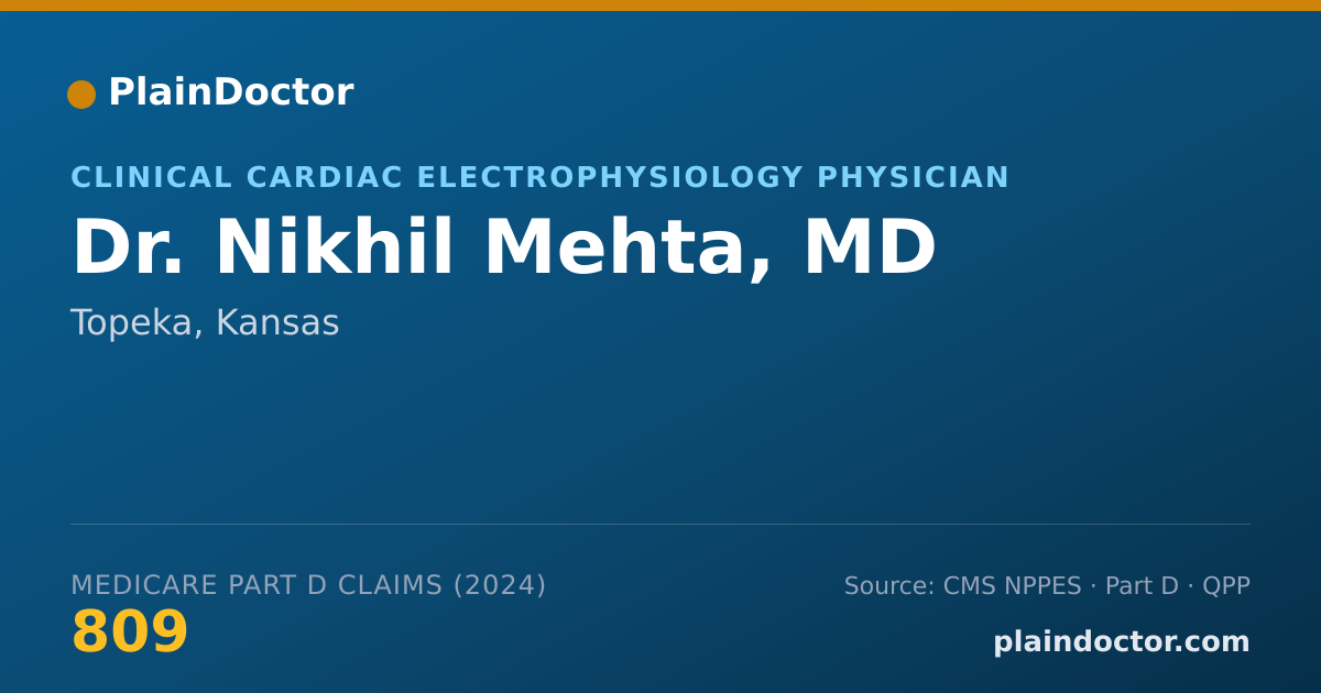 Shareable card for Nikhil Mehta, MD - Clinical Cardiac Electrophysiology Physician, Topeka, KS