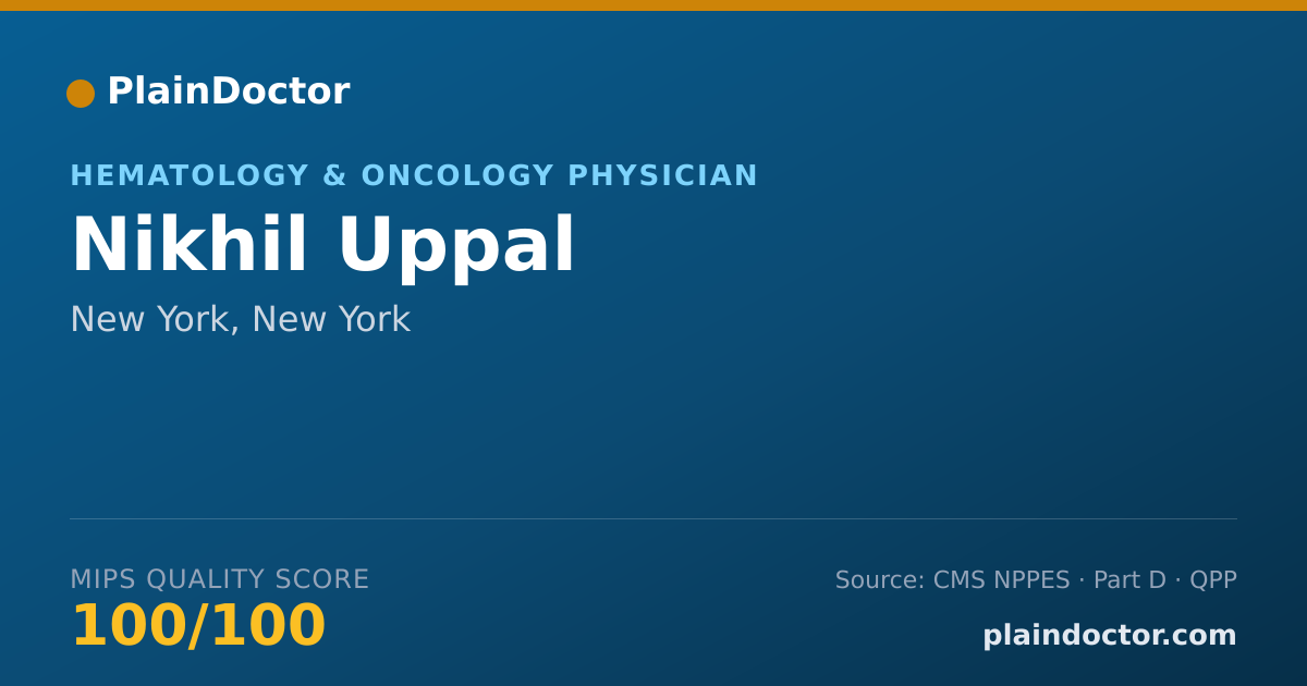 Shareable card for Nikhil Uppal - Hematology & Oncology Physician, New York, NY