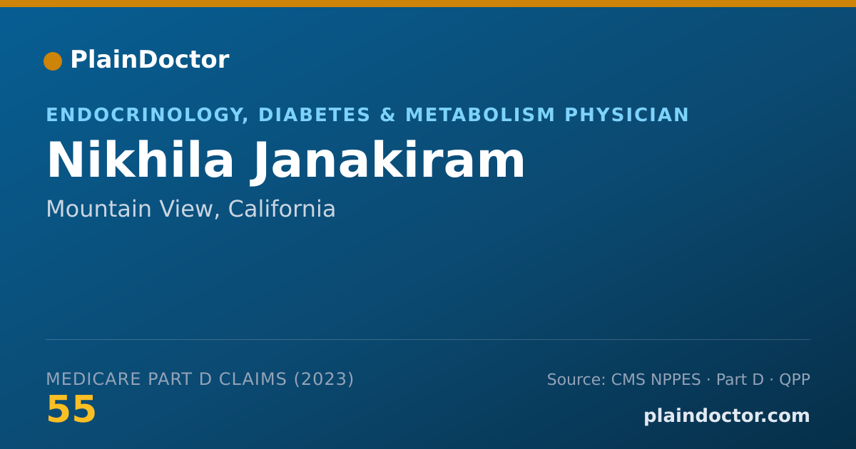 Shareable card for Nikhila Janakiram - Endocrinology, Diabetes & Metabolism Physician, Mountain View, CA