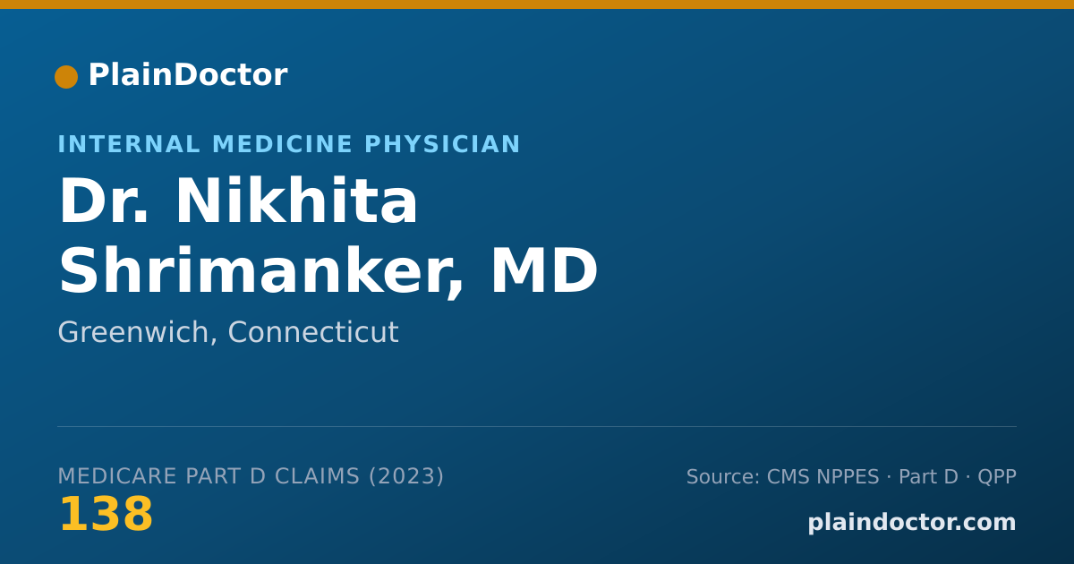 Shareable card for Nikhita Shrimanker, MD - Internal Medicine Physician, Greenwich, CT