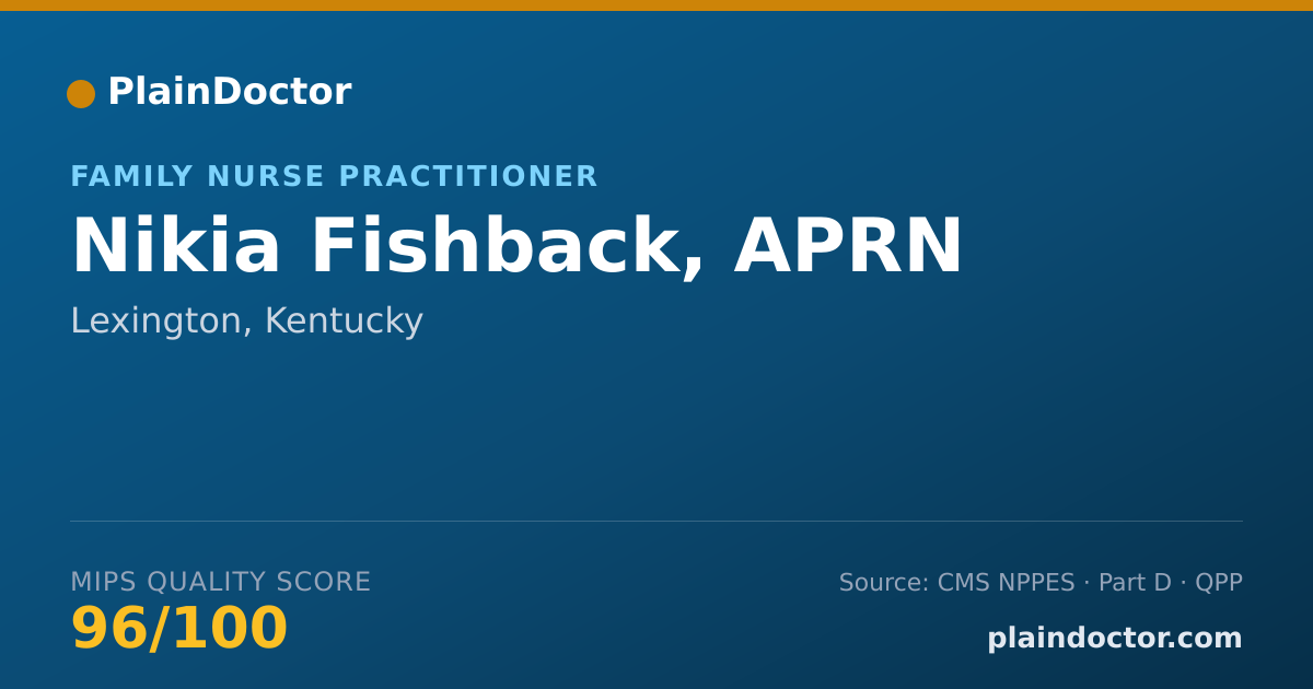 Shareable card for Nikia Fishback, APRN - Family Nurse Practitioner, Lexington, KY