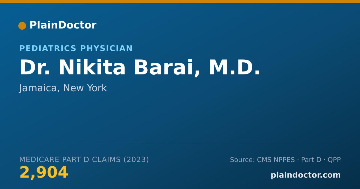 Shareable card for Nikita Barai, M.D. - Pediatrics Physician, Jamaica, NY