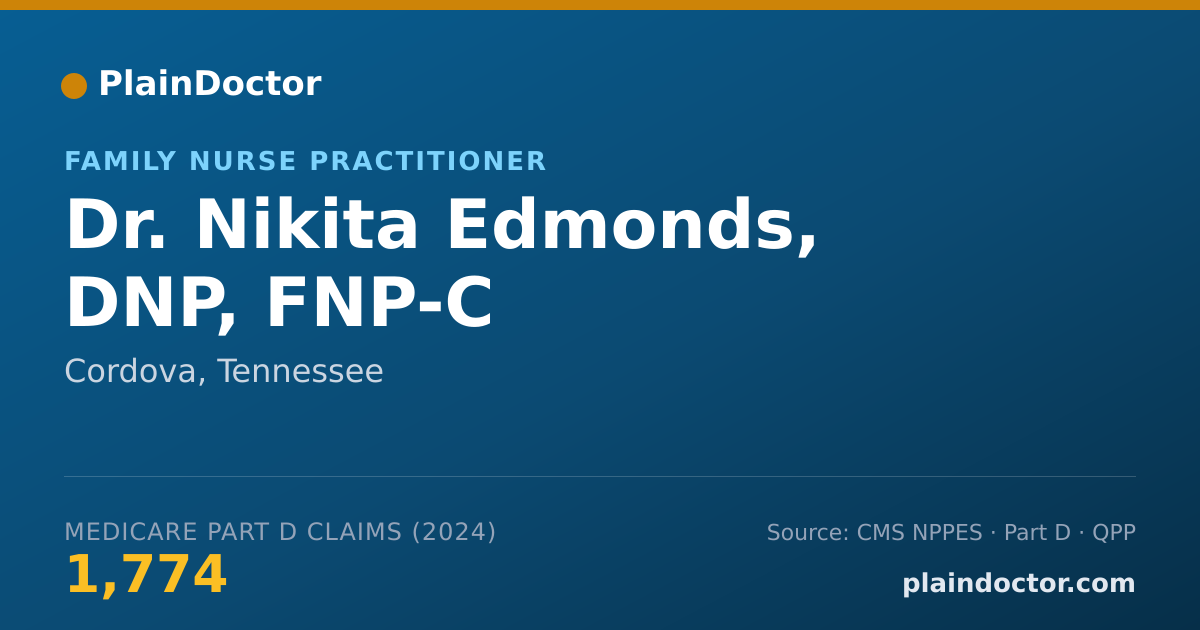 Shareable card for Nikita Edmonds, DNP, FNP-C - Family Nurse Practitioner, Cordova, TN