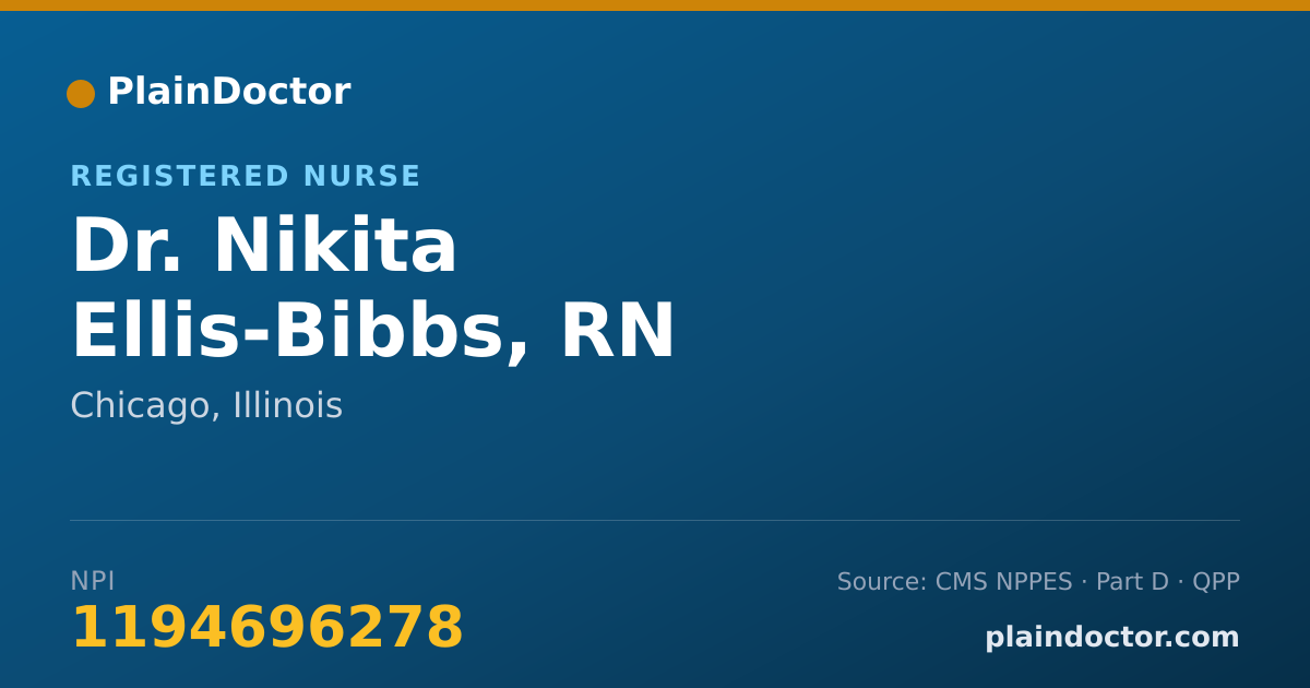 Shareable card for Nikita Ellis-Bibbs, RN - Registered Nurse, Chicago, IL