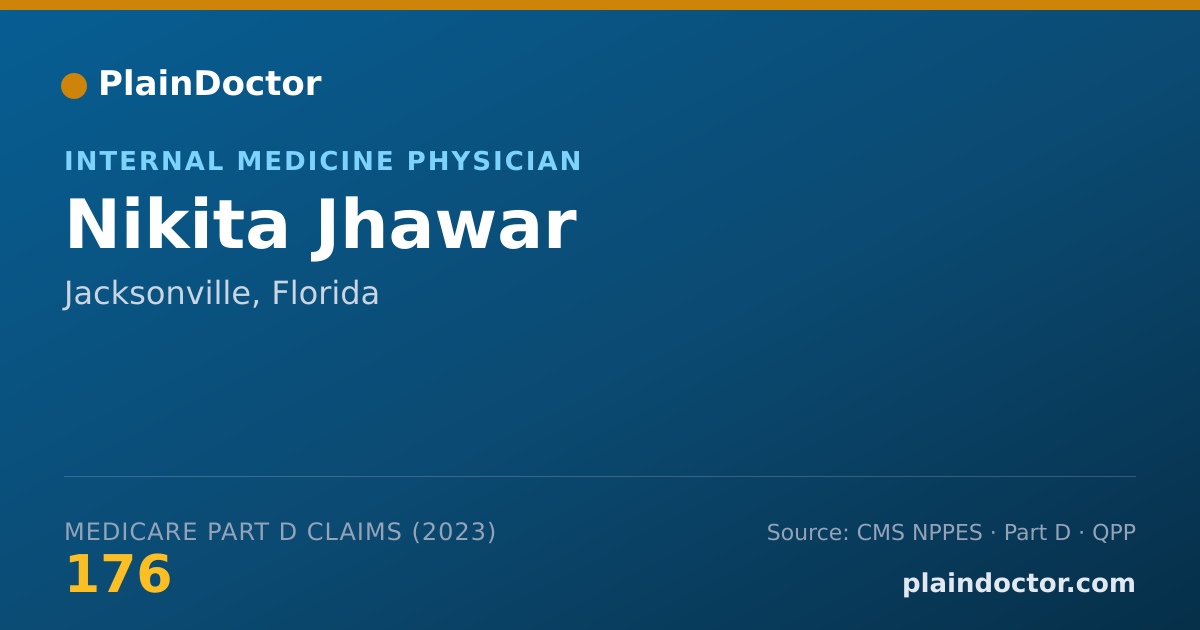 Shareable card for Nikita Jhawar - Internal Medicine Physician, Jacksonville, FL