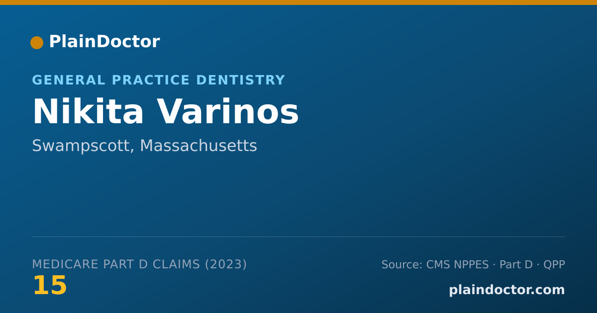 Shareable card for Nikita Varinos - General Practice Dentistry, Swampscott, MA