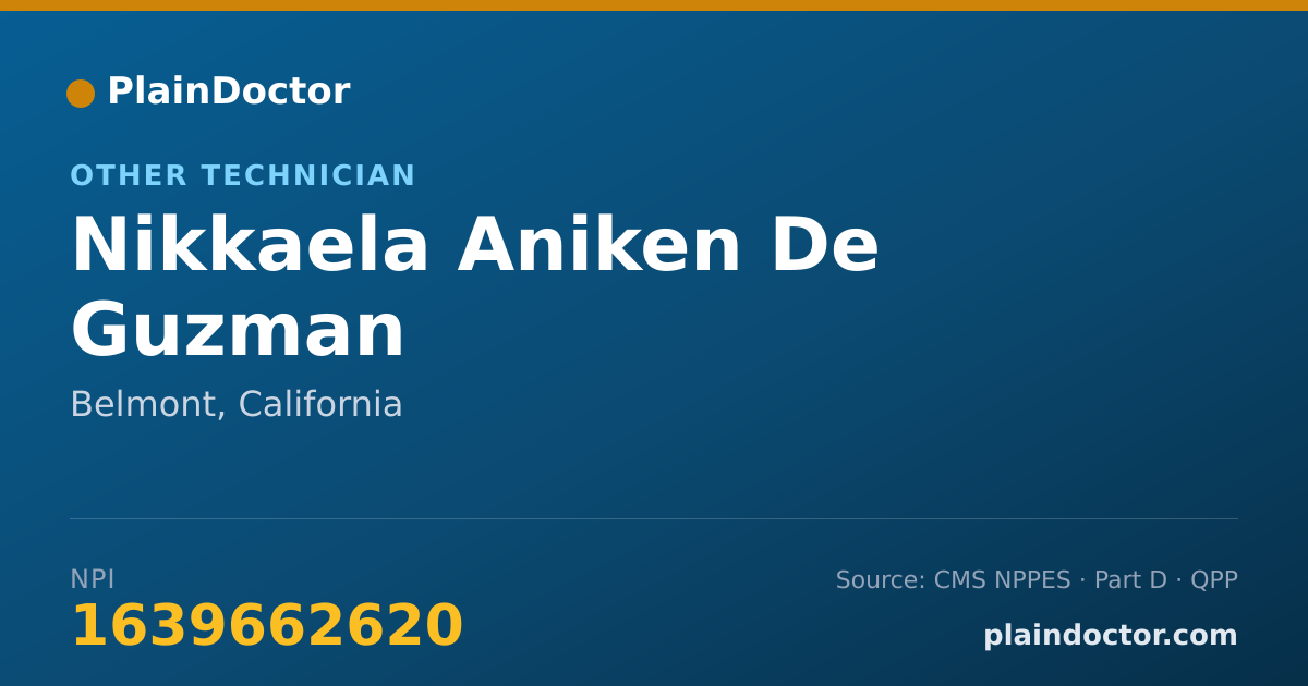 Shareable card for Nikkaela Aniken De Guzman - Other Technician, Belmont, CA