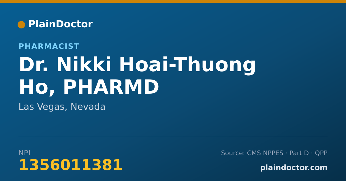 Shareable card for Nikki Hoai-Thuong Ho, PHARMD - Pharmacist, Las Vegas, NV