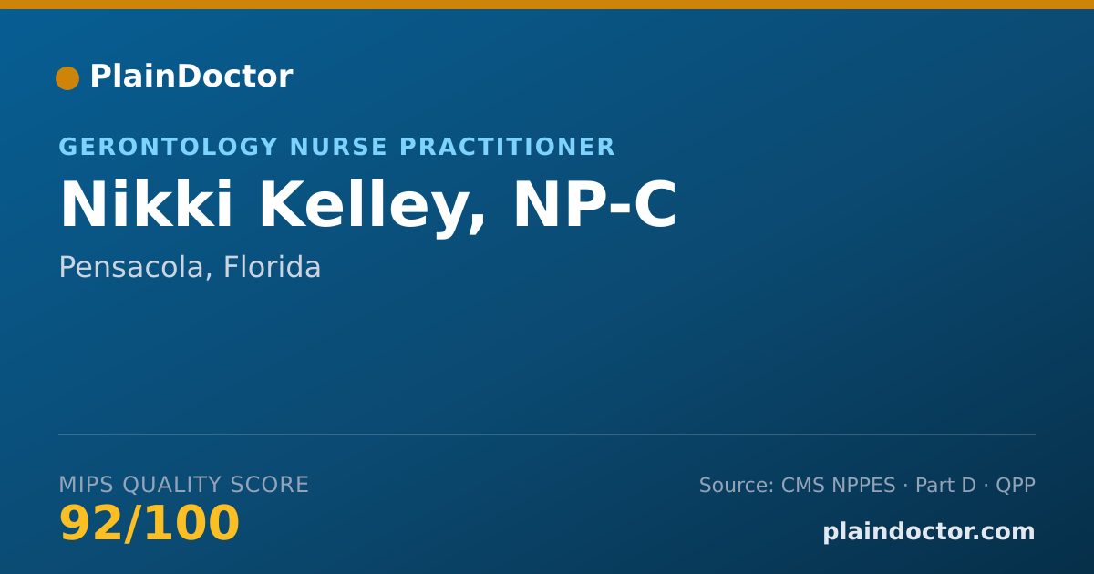 Shareable card for Nikki Kelley, NP-C - Family Nurse Practitioner, Pensacola, FL