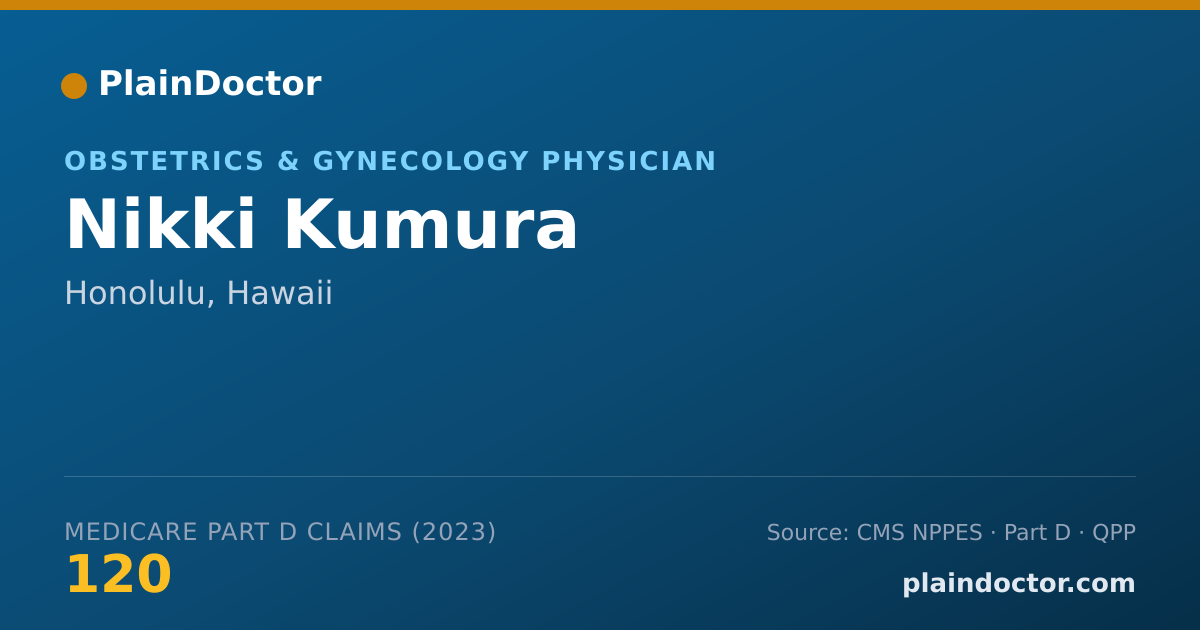 Shareable card for Nikki Kumura - Obstetrics & Gynecology Physician, Honolulu, HI