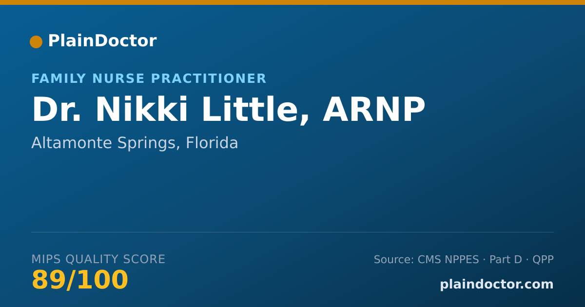 Shareable card for Nikki Little, ARNP - Family Nurse Practitioner, Altamonte Springs, FL